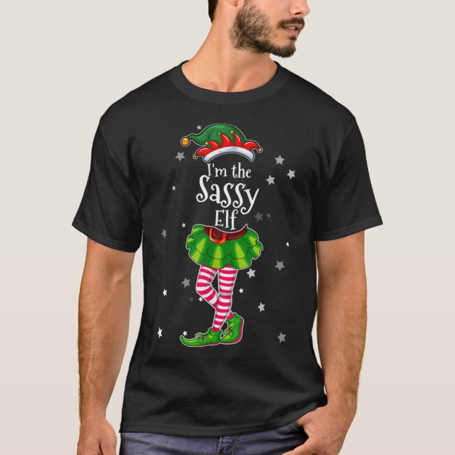 Ich bin das sassy Elf Matching Weihnachtskostüm-Sh T-Shirt (Vorderseite)