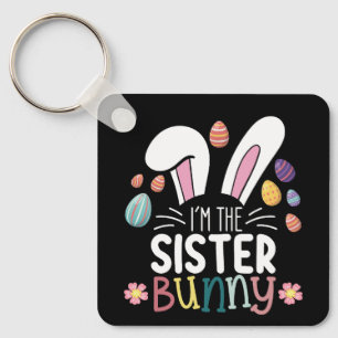 Ich bin das Schwester-Häschen Ostern Familie passe Schlüsselanhänger