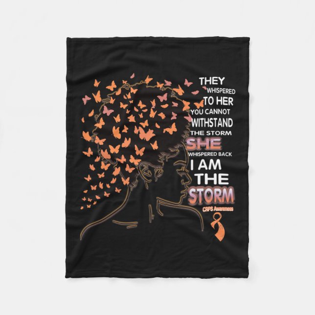 Ich bin das Storm Black Woman Crps Bewusstsein Fleecedecke (Vorderseite)