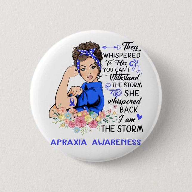 Ich bin das Sturm-APRAXIA-Bewusstsein Button (Vorderseite)