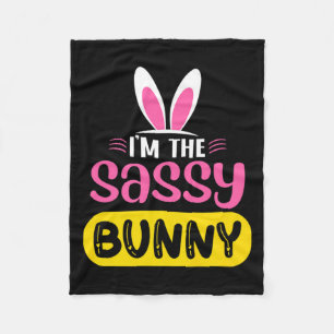 Ich bin das Sy-Bunny-Hasenohren-Ei Lustiges Ostern Fleecedecke
