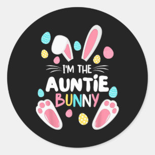 Ich bin das Tantentennis-Bunny Matching Family Oas Runder Aufkleber