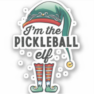 Ich bin das Weihnachtsgeschenk des Pickleball Elf  Aufkleber