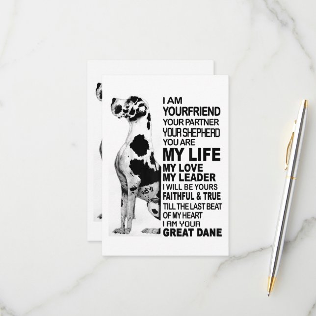Ich bin dein Freund, dein Partner, dein Hund Große RSVP Karte (Vorderseite/Rückseite Beispiel)