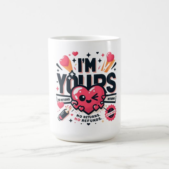 Ich bin dein kein Rücksenderkonto Funny Couple V-T Kaffeetasse (Mittel)