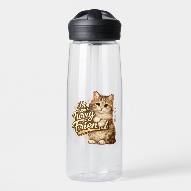 Ich bin dein pelziger Freund Katzendesign Trinkflasche (Vorne)