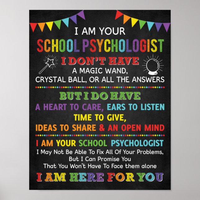 Ich bin dein Poster für Psychologe an der Schule (Vorne)