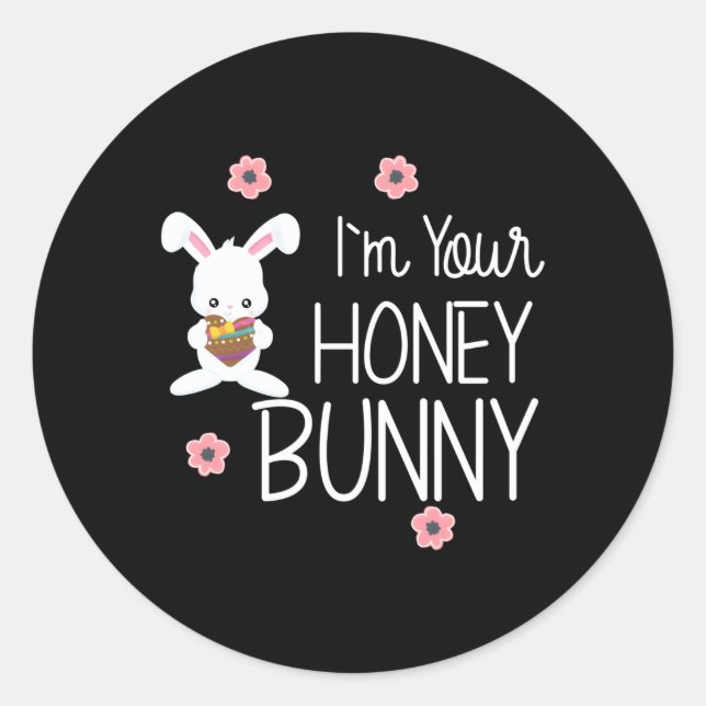 Ich bin deine Honey Bunny Rabbit Liebe Runder Aufkleber (Vorderseite)