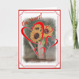 ICH BIN DEINE VALENTINSUNFLOWEN FEIERTAGSKARTE