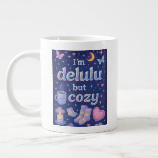 Ich bin delulu, aber gemütlich Jumbo-Tasse