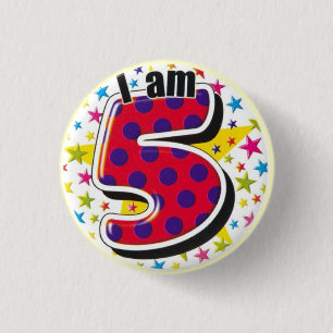 ich bin der 5-Geburtstags-Knopf Button