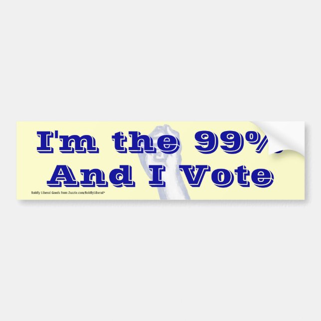 Ich bin der 99% (und ich wählen Sie), Autoaufkleber (Vorne)