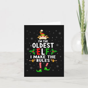 Ich bin der älteste Elf Xmas Elf Geschwister Cousi Karte