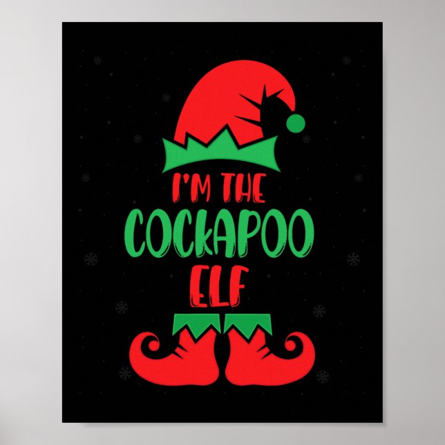 Ich bin der Apoo Elf Niedlicher Hund Lover Xmas We Poster (Vorne)