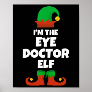 Ich bin der Augenarzt Elf Familie Pajama Weihnacht Poster