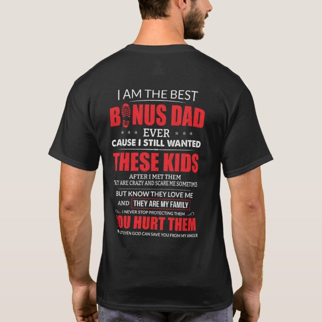 Ich bin der beste Bonus-Vater aller Zeiten T-Shirt (Rückseite)