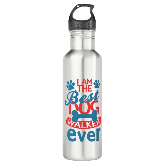 Ich bin der beste Dog Walker für jeden Sommer Edelstahlflasche (Vorderseite)