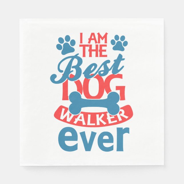 Ich bin der beste Dog Walker für jeden Sommer Serviette (Vorderseite)