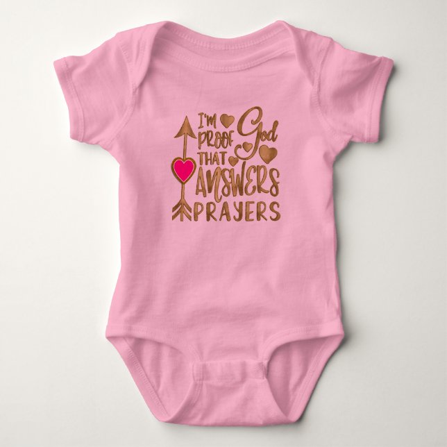 Ich bin der Beweis dafür, dass Gott die Gebetsbekl Baby Strampler (Vorderseite)