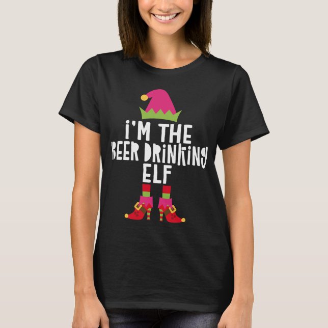 Ich bin der Biertrinker Elf, der Weihnachtskostüm  T-Shirt (Vorderseite)