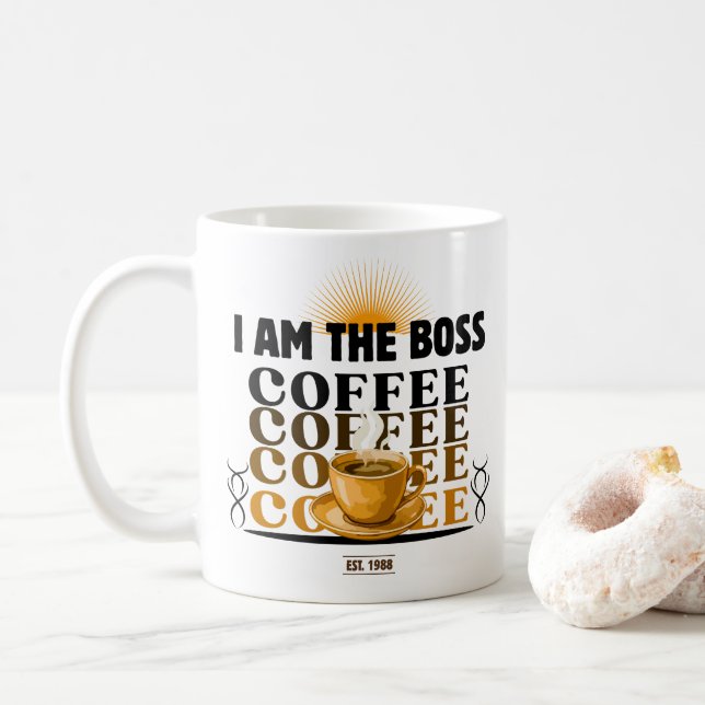 Ich bin der Boss Kaffee  Kaffeetasse (Mit Donut)