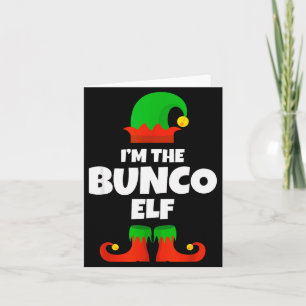 Ich bin der Bunco-Elf Familien-Pyjama Weihnachten Karte