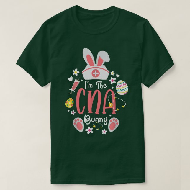 Ich bin der CNA Bunny Niedlich Bunnies Scrub Nurse T-Shirt (Design vorne)