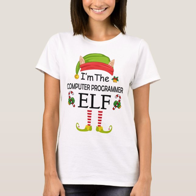 Ich bin der Computerprogrammierer-Elf T-Shirt (Vorderseite)