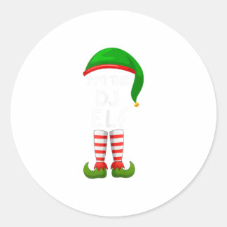 Ich bin der DJ Elf Funny Elf Familienmatch Runder Aufkleber