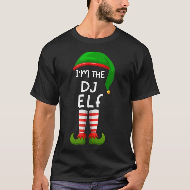 Ich bin der DJ Elf Funny Elf Familienmatch T-Shirt (Vorderseite)