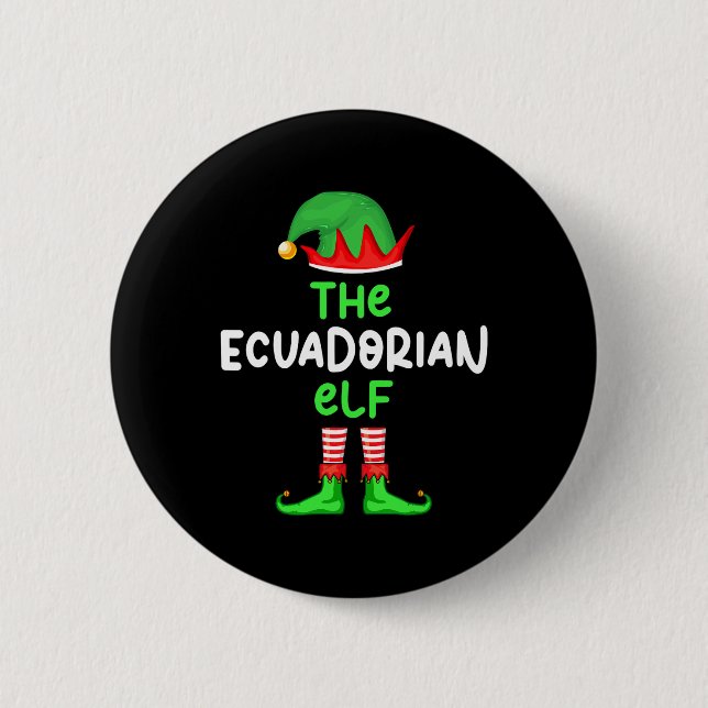 Ich bin der ecuadorianische Elf Ecuador Weihnachts Button (Vorderseite)