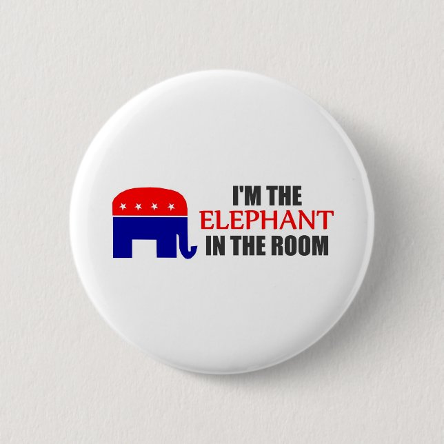 Ich bin der Elefant im Raum Button (Vorderseite)