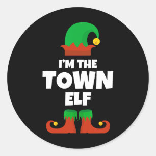 Ich bin der Elf-Familie Pajama Weihnachtslustige Runder Aufkleber