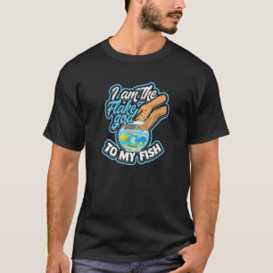 Ich bin der Flockengott für meine Fische - Haustür T-Shirt