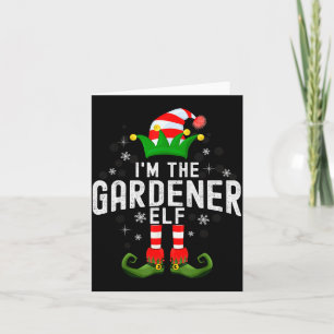 Ich bin der Gärtner-Elf Weihnachts-Familie-Pyjama- Karte