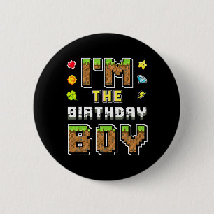Ich bin der Geburtstagsjunge Gamer Pixel Geburtsta Button