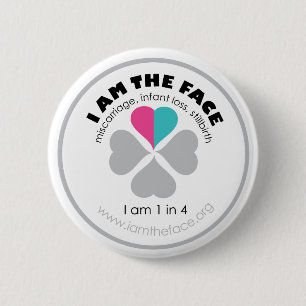 ICH BIN DER GESICHT rosa und blaue Knopf Button