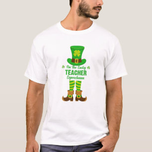 Ich bin der glückliche Lehrer Leprechaun Funny St. T-Shirt
