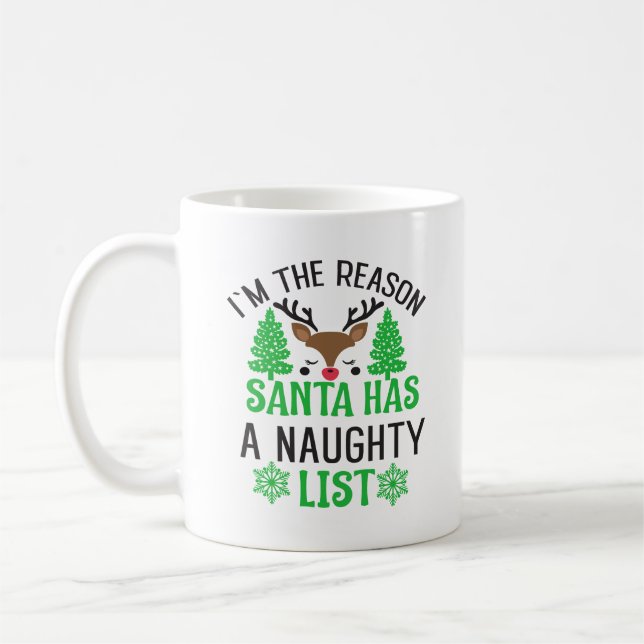 Ich bin der Grund, warum der Weihnachtsmann eine s Kaffeetasse (Links)