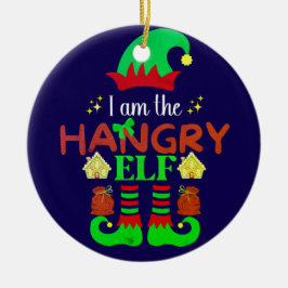 Ich bin der hangry Elf Keramik Ornament