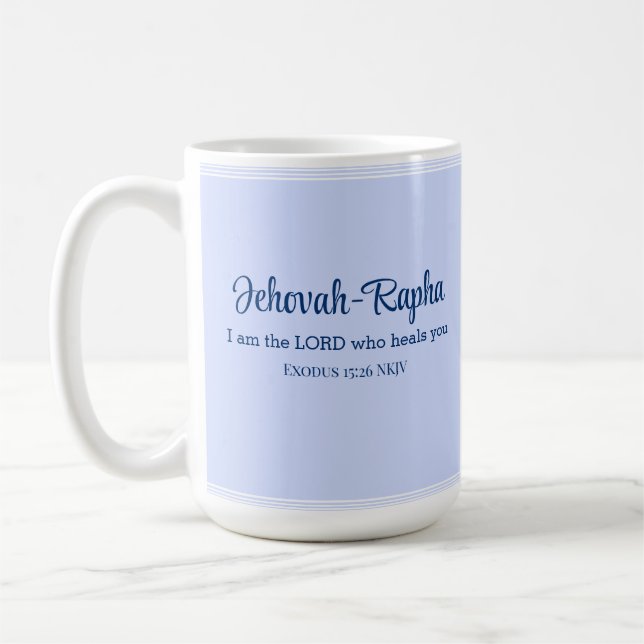 Ich bin der Herr, der dich heilt Verse Light Blue Kaffeetasse (Links)