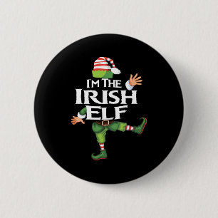 Ich bin der irische Elf Weihnachtsabend Xmas-Elf-T Button