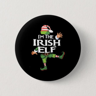 Ich bin der irische Elf Weihnachtsabend Xmas-Elf-T Button