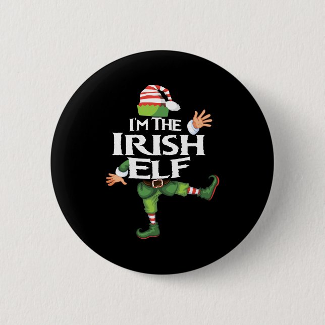 Ich bin der irische Elf Weihnachtsabend Xmas-Elf-T Button (Vorderseite)