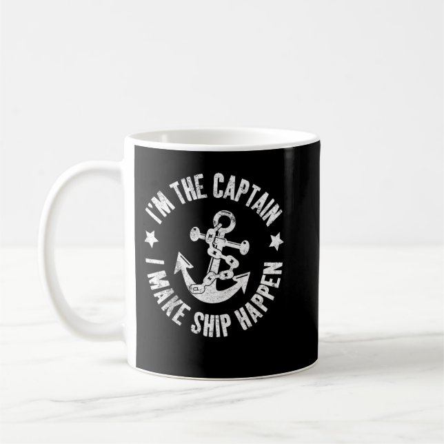 Ich bin der Kapitän, den ich das Funny Ship machen Kaffeetasse (Links)