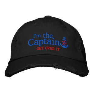 Ich bin der Kapitän humorvolle Nautical Red Star A Bestickte Baseballkappe
