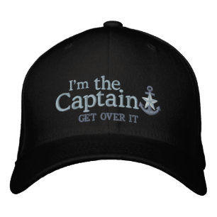 Ich bin der Kapitän Spaß Nautical Silver Star Anke Bestickte Baseballkappe