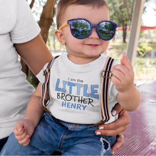 Ich bin der kleine Bruder Whimsical Niedlich Blue Baby T-shirt