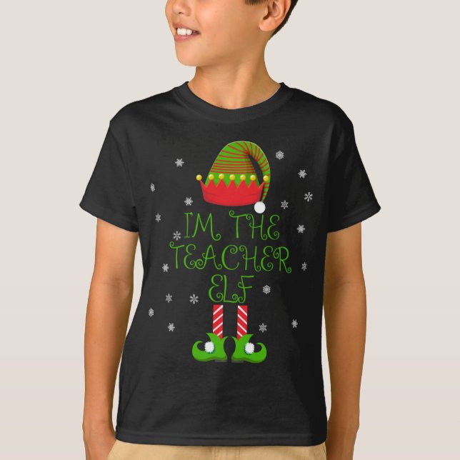 Ich bin der Lehrer Elf Funny Xmas T-Shirt (Vorderseite)