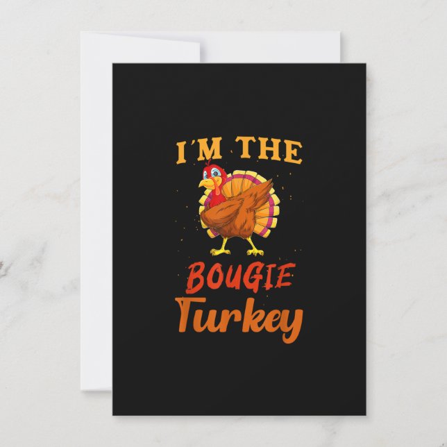 Ich bin der lustige Bougie Turkey-Erntedank, der p Einladung (Vorderseite)